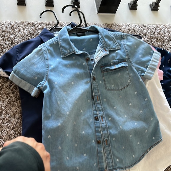 Boys size 4t lot of tops, 9 button ups, only one has a little red paint stain. - Picture 7 of 9